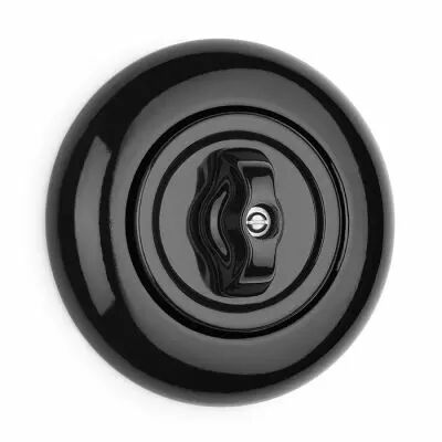 Interrupteur rotatif en porcelaine noire THPG (174008) 