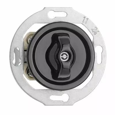 Interrupteur rotatif permutateur THPG Porcelaine noire (174007)