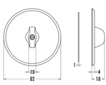 Interrupteur rotatif va et vient bakelite blanche pour cache en verre (100667)