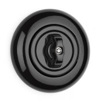 Interrupteur rotatif va-et-vient THPG porcelaine noire (174006)