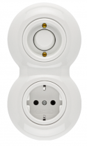 Interrupteur simple à bascule en porcelaine avec voyant (173075)