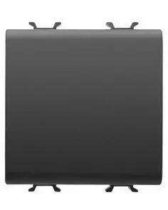 Interrupteur unipolaire 250v ac - connexion automatique - 16ax - neutre - 2 modules - noir - chorus