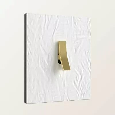 Interrupteur va-et-vient avec plaque en laiton blanc et levier dor� mat - Font Barcelona BRIDGE