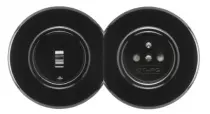 Interrupteur va-et-vient bakelite noire (173043)