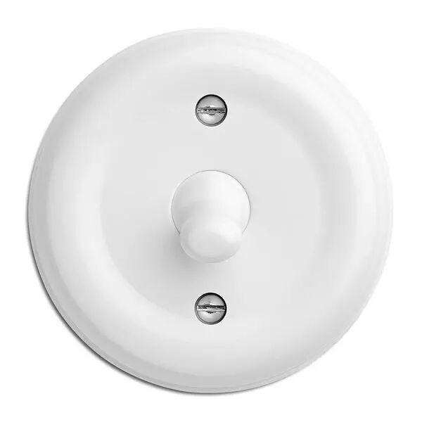 Interrupteur Va-et-Vient Rétro Blanc – Style Vintage, IP20, 10A – Pour Décoration Maison Ancienne