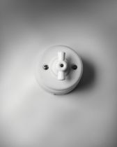 Interrupteur va et vient rotatif saillie en porcelaine blanche - Retrocharm