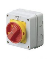 Interrupteurs rotatifs - en matériau isolant - en saillie - secours - poignée rouge - 3p 40a - ip65