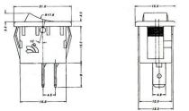 Inverseur a bascule on/on non lumineux noir unipolaire 250v 19,3x13,2 mm