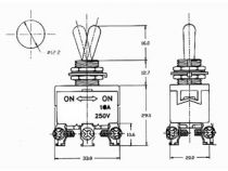 Inverseur dpdt 2p on-off-on 10a/250v (JS-511C)