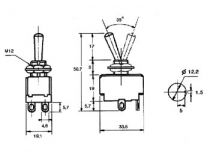 Inverseur dpdt 6p on-on 5a/250v connexions ci (JS-508TB)