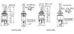 Inverseur miniature tetrapolaire on-off-on 4rt