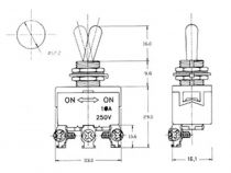 Inverseur spdt 1p on-on 10a/250v connections a vis (JS-510B)