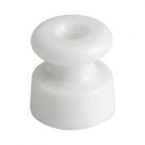 Isolateur porcelaine pour cable tressé (25 u.) Porcelaine blanche Garby ø19x20 mm