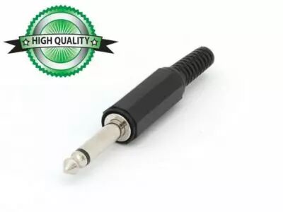 Jack male 6.35mm mono plastique noir (CA019H)