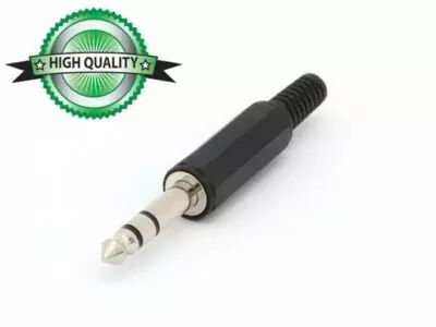 Jack male 6.35mm stereo plastique noir (CA020H)