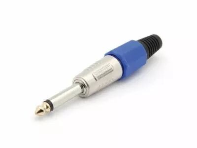 Jack male professionnel 6.35mm mono - bleu (CA027BL)