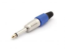 Jack male professionnel 6.35mm mono - bleu (CA027BL)
