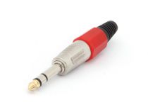Jack male professionnel 6.35mm stereo - rouge (CA028R)