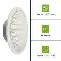 Jeu de 2 haut-parleurs coniques 5 avec grilles & resistant a l\'eau 80w / 8 ohm (1 paire) (VDSWPS5N)
