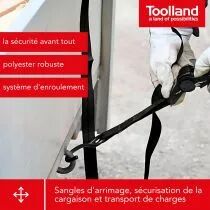 JEU DE 2 x SANGLE D\'ARRIMAGE &Agrave; CLIQUET - 300 kg - 3 m x 25 mm (ARAT11X2)
