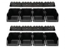Jeu de bacs à bec - 8 pcs - 103 x 165 x 75 mm - noir (OMSB10SET)