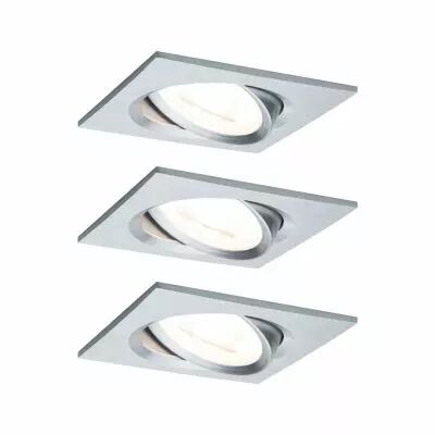 Kit  spot encastr� Nova carr� noir LED 3 nivgrad 3x6,5W 230V GU10 51mm Alu tourn/Alu zinc (93474)