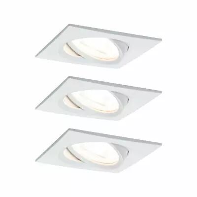 Kit  spot encastr� Nova carr� noir LED 3 nivgrad 3x6,5W 230V GU10 51mm Blanc D�/Alu zinc (93472)