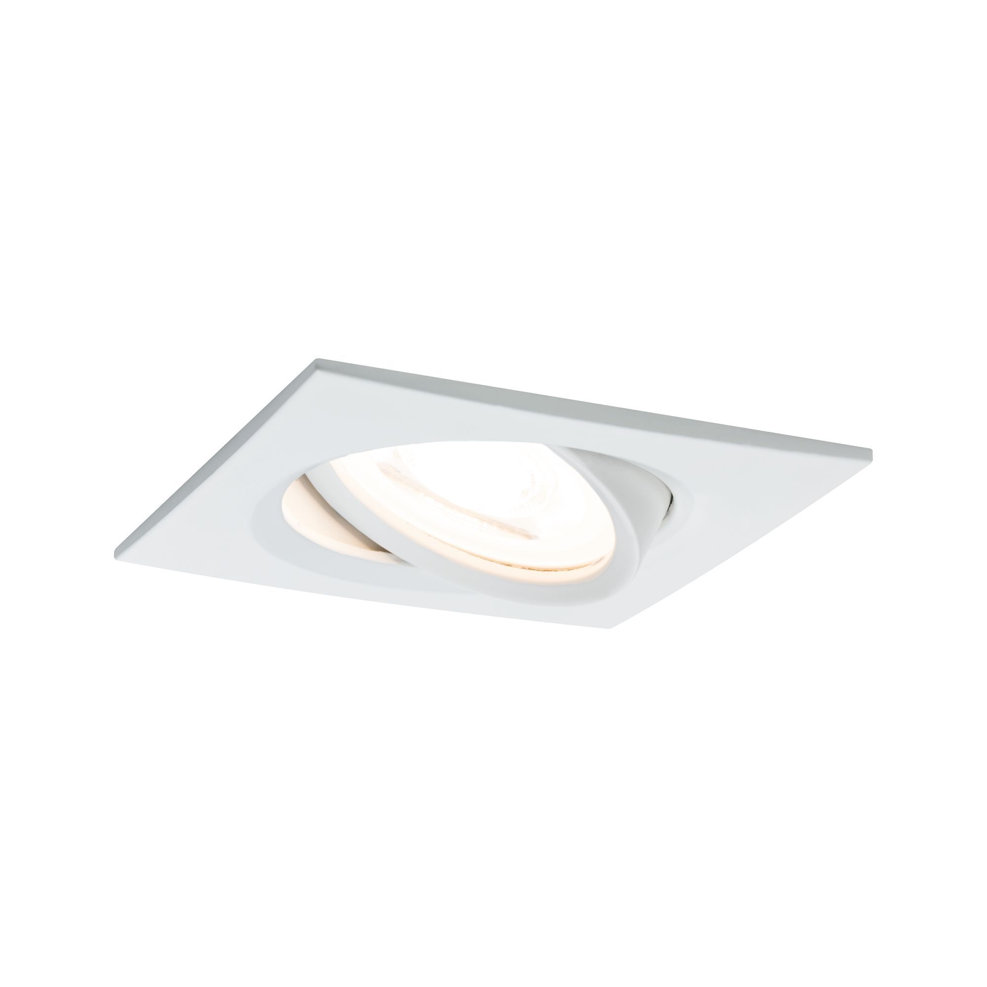 Spot encastré LED Nova coin - Carré - GU10 - Blanc - 6,5W - 2700K - IP23 -  Avec ampoule