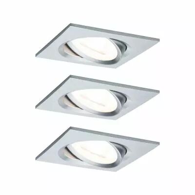 Kit  spot encastr� Nova Coin 3 niv grad car noir LED 3x6,5W 2700K 230V Alu bros/Alu Zinc (93492)