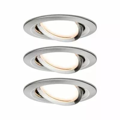 Kit  spot encastr� Nova Coin 3 niv grad rond noir LED 3x6,5W 2700K 230V Acier bross�/Alu zinc (93483)