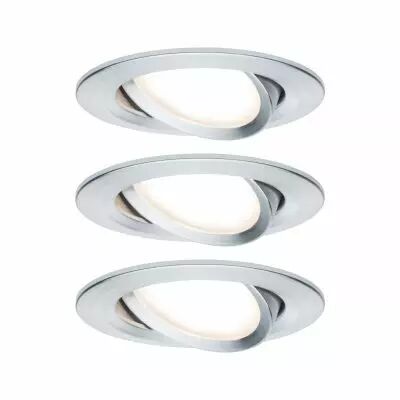 Kit  spot encastr� Nova Coin 3 niv grad rond noir LED 3x6,5W 2700K 230V Alu bros/Alu Zinc (93487)