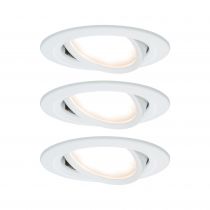 Kit  spot encastré Nova Coin 3 niv grad rond noir LED 3x6,5W 2700K 230V Blanc dépoli/Alu zinc (93485)
