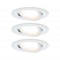 Kit  spot encastré Nova Coin 3 niv grad rond noir LED 3x6,5W 2700K 230V Blanc dépoli/Alu zinc (93485)