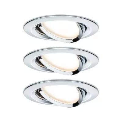 Kit  spot encastr� Nova Coin 3 niv grad rond noir LED 3x6,5W 2700K 230V Chrome/Alu zinc (93488)