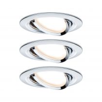 Kit  spot encastré Nova Coin 3 niv grad rond noir LED 3x6,5W 2700K 230V Chrome/Alu zinc (93488)