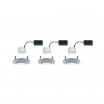 Kit  spot encastré Nova Coin carré orientable LED 3x6,5W 2700K 230V Alu tourné/alu zinc (93456)