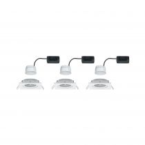 Kit  spot encastré Nova Coin carré orientable LED 3x6,5W 2700K 230V Blanc dépoli/Alu zinc (93454)