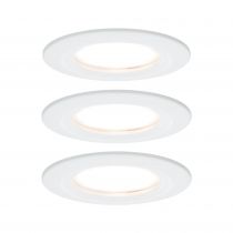 Kit  spot encastré Nova Coin rond fixe LED 3x6,5W 2700K 230V Blanc dépoli/Alu zinc (93460)