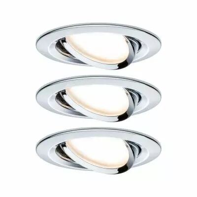 Kit  spot encastr� Nova Coin rond orientable LED 3x6,5 W 2700 K 230V Chrome/Alu Zinc (93452)