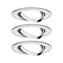 Kit  spot encastré Nova Coin rond orientable LED 3x6,5 W 2700 K 230V Chrome/Alu Zinc (93452)