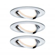Kit  spot encastré Nova Coin rond orientable LED 3x6,5 W 2700 K 230V Chrome/Alu Zinc (93452)