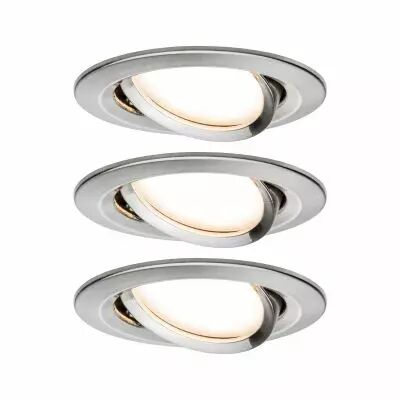 Kit  spot encastr� Nova Coin rond orientable LED 3x6,5W 2700K 230V Acier bross�/Alu zinc (93447)