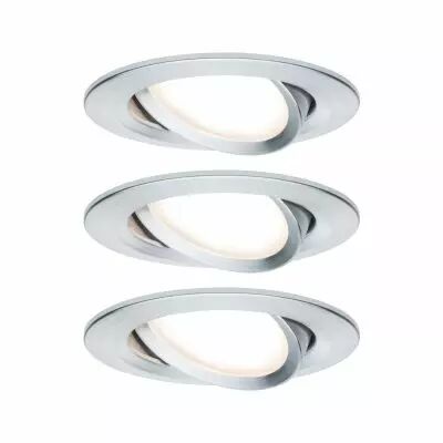 Kit  spot encastr� Nova Coin rond orientable LED 3x6,5W 2700K 230V Alu tourn� / alu Zinc (93451)