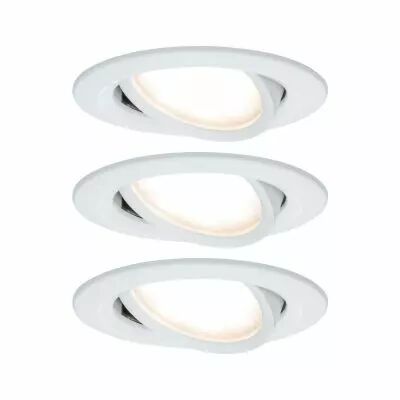 Kit  spot encastr� Nova Coin rond orientable LED 3x6,5W 2700K 230V Blanc d�poli/Alu zinc (93449)