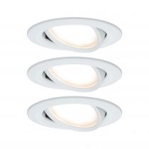 Kit  spot encastré Nova Coin rond orientable LED 3x6,5W 2700K 230V Blanc dépoli/Alu zinc (93449)