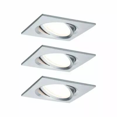 Kit  spot encastr� Nova Plus Coin gra carr� orient LED 3x6,8W 633lm 2700K alu/alu (93680)