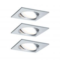 Kit  spot encastré Nova Plus Coin gra carré orient LED 3x6,8W 633lm 2700K alu/alu (93680)