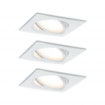 Kit  spot encastré Nova Plus Coin gra carré orient LED 3x6,8W 633lm 2700K Blanc dépoli/alu (93678)