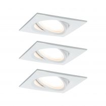 Kit  spot encastré Nova Plus Coin gra carré orient LED 3x6,8W 633lm 2700K Blanc dépoli/alu (93678)