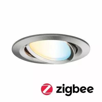 Kit  spot encastr� Nova Plus ZB Coin tw rond Noir LED 1x7W 230V 51mm acier brut/alu zinc (92961)